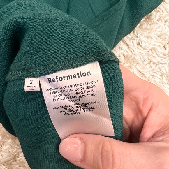 NWT The Reformation Felippa emerald green halter dress - Picture 9 of 12